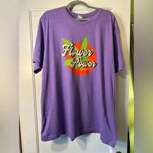 Purple Flower Power Cannabis Co Tee NWOT